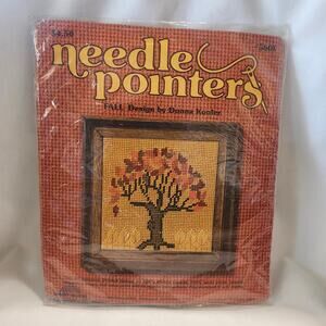 Fall Needle Pointers Needlepoint Kit Sunset 5801 5x5 Donna Kooler Sealed B9